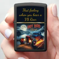 Classic hot rod cruising by the moonlit lake zippo lighter