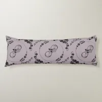 Simple Black Hearts, Floral, Infinity on Mauve | Body Pillow