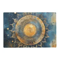 *~* BLESSED AP2 SACRED Teal Gold Mandala Placemat