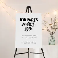 Graduate Fun Facts Grad Graffiti Black Custom Foam Board