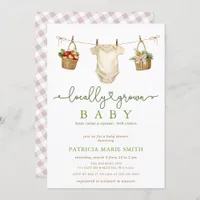 Locally Grown Baby Farmers Market Baby Shower Invitation