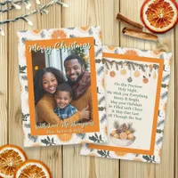 Personalized Citrus Themed Family Photo Christmas Card