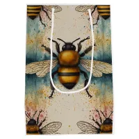 Vibrant Bee Watercolour Pattern Medium Gift Bag