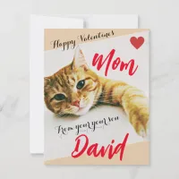 Red Heart cute Best mom cat valentines day cards