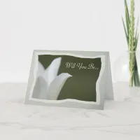 White Tulip Will You Be My Bridesmaid Invitation