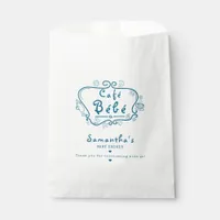Café Bébé French Modern Cute Blue Boy Baby Shower Favor Bag