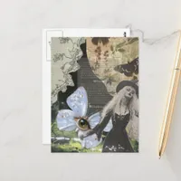 Wicca Mixed Media Collage Postcard