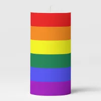 LGBT Rainbow Pride Flag 3" x 6" Pillar Candle