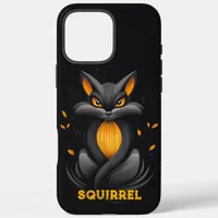 Angry Squirrel Black iPhone 16 Pro Max Case