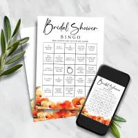 Poppy Find the Guest Bridal Shower Bingo Game Invitation