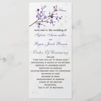 purple berries elegant winter Wedding program