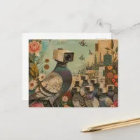 Surreal Camera Pigeons Postcard
