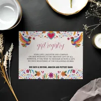 Mexican Fiesta Colorful Flowers Botanical Wedding Enclosure Card