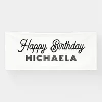 Modern Happy Birthday Custom Name Banner