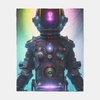 Colorful Atompunk Astronaut AI Art Fleece Blanket