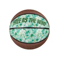 Elegant Dandelion Monogram Green and White | Mini Basketball