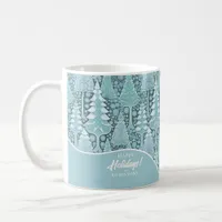 Stylized Coastal Christmas Trees Pattern#6b ID1009 Coffee Mug