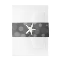 Black Starfish Bubbles Wedding Belly Bands Invitation Belly Band