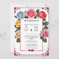 Elegant Floral Wedding Invitation 