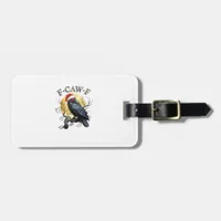 Funny Crow F-Caw-F Bird Gothic Christmas Santa Hat Luggage Tag