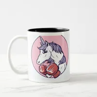 Boxing Unicorn Two-Tone Coffee Mug