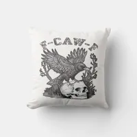 Gothic Funny F-Caw-F Humor Crow Essential Retro St Throw Pillow