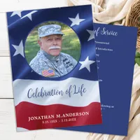 Military Celebration Of Life USA Flag Funeral Program