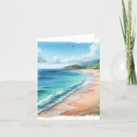 Coastal Tropical Beach Thank You Card