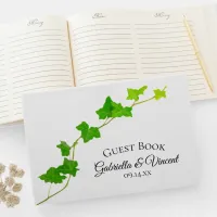 Green English Ivy Vines Foliage Wedding Guest Book