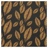 Elegant Golden Stylish Luxurious Leaves Fabric