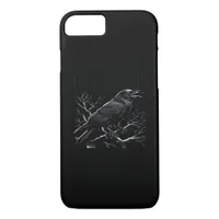 Crow, F-Caw-F Funny Bird Minimal Clean iPhone 8/7 Case