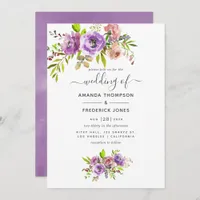 Watercolor Floral Spring Wedding Invitation