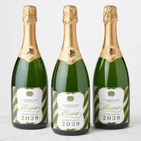 Green School College University Graduation Day Sparkling Wine Label