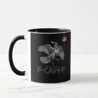 F-Caw-F Cow Funny Bird USA Vintage Flag Funny Humo Mug