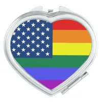 LGBT Pride American Flag with Stars Compact Mirror