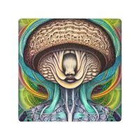 Portait of a Mushroom With Human Features  Metal Print