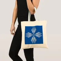 Tote Bag - Diamond Petals on Blue