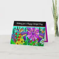 Have a Happy Colorful Day, Folk Art  Card