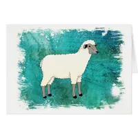 Sheep on Mixed Media Background