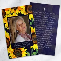 Memorial Prayer Card | Rustic Sunflowers