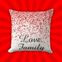 Red Glitter, Black Text | Throw Pillow