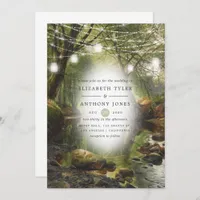 Rustic Wild Woodland Greenery Wedding Invitation