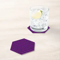 Purple & Black Stripes | Paper Coaster