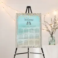Rustic Beach Penguins Wedding Seating Chart Foam Board