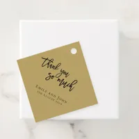 Thank you/names/message wedding diamond gold favor tags