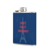 Liberté Égalité Chardonnay Funny Eiffel Tower Wine Flask