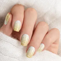 Gold Ombre Glam Glitter Minx Nail Art