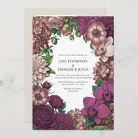 Mulberry, Mauve Clay & Soft Fig Wedding Invitation