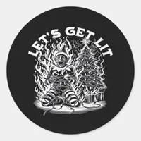 Let's Get Lit Christmas Christmas Celebration Classic Round Sticker