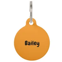 Custom Personalized Name Photo Light Orange Pet ID Tag